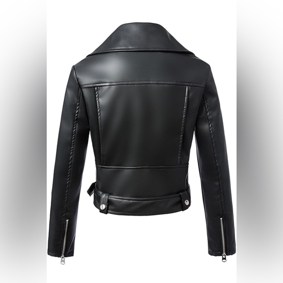 Tanming Women's Faux Leather Moto Biker Short Coat Jacket. In black size x-large - Picture 2 of 5